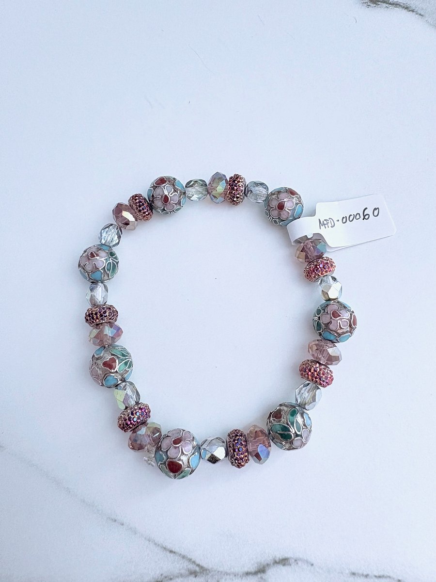 Mosaic 7.5" Metallic Beads | Handmade Bracelet | Coastal Charm Jewelry by Monique Faella Designs™ | MFD-00060 product image (8)