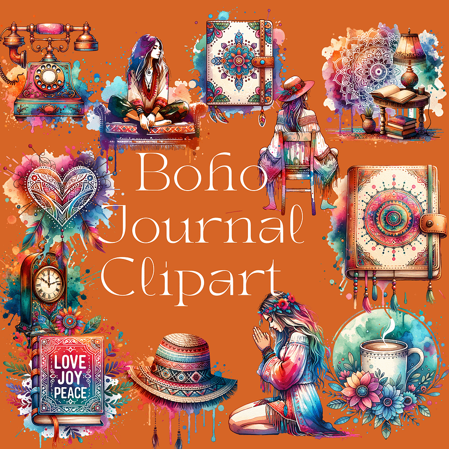 Boho Journal Clipart Bundle product image (1)