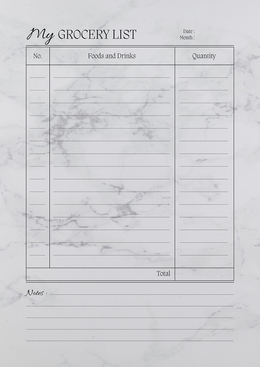 Marble weekly shopping list product image (1)