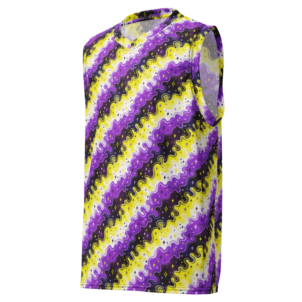 Non-Binary Pattern All-Over Unisex Basketball Jersey product image (1)