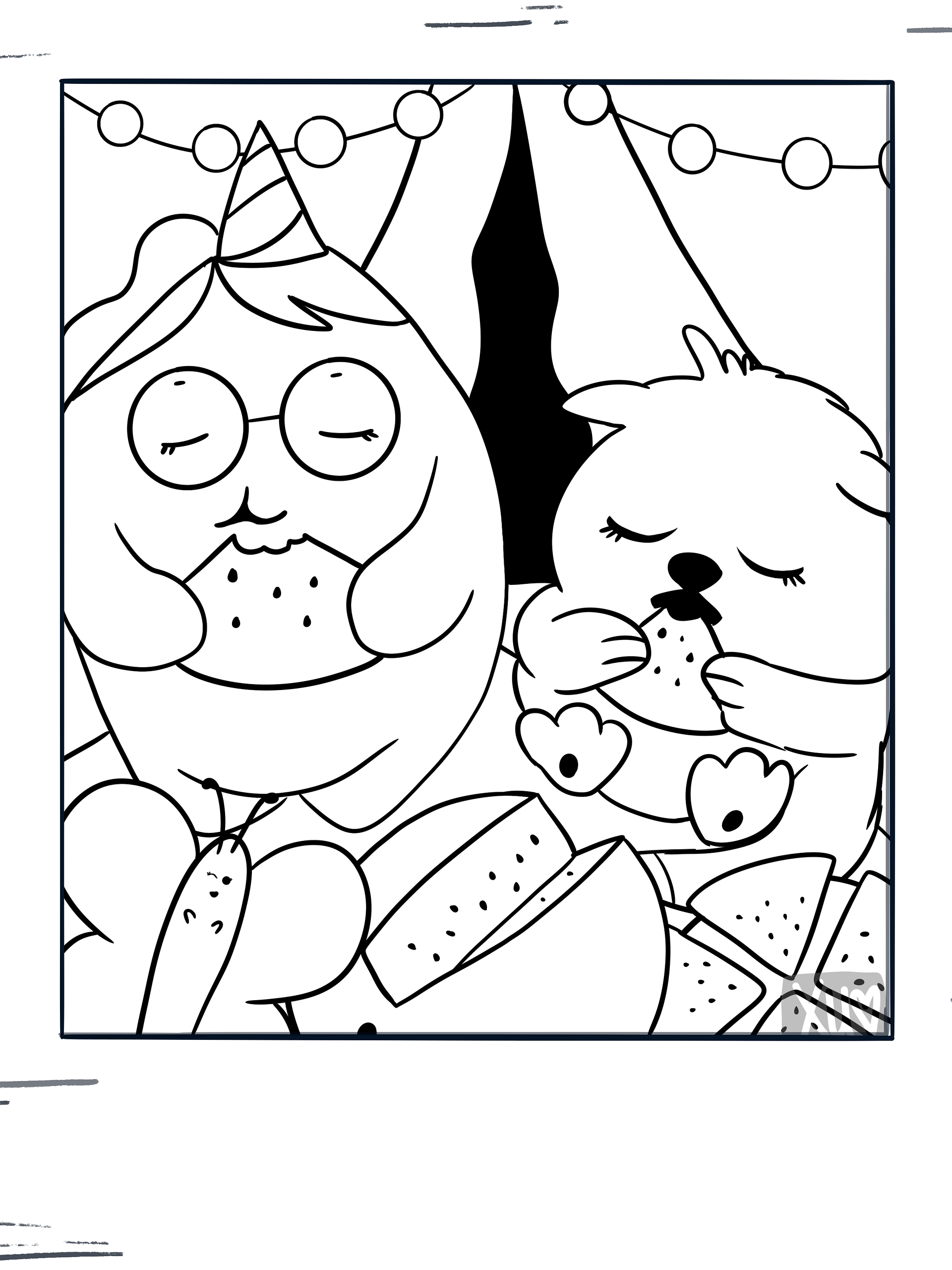 Watermelon Picnic Snap #1 Coloring Page product image (1)
