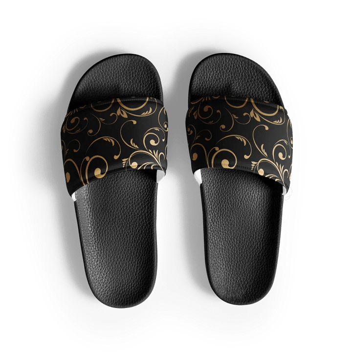 Golden Floral Swirl Men's Slides product image (2)