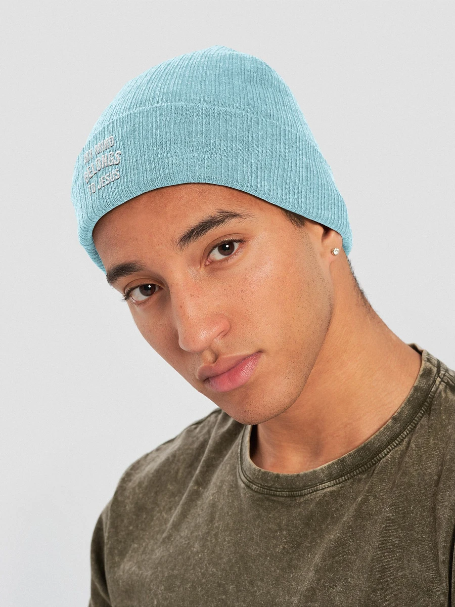 My Mind Belongs To Jesus Beanie (White Thread) product image (9)