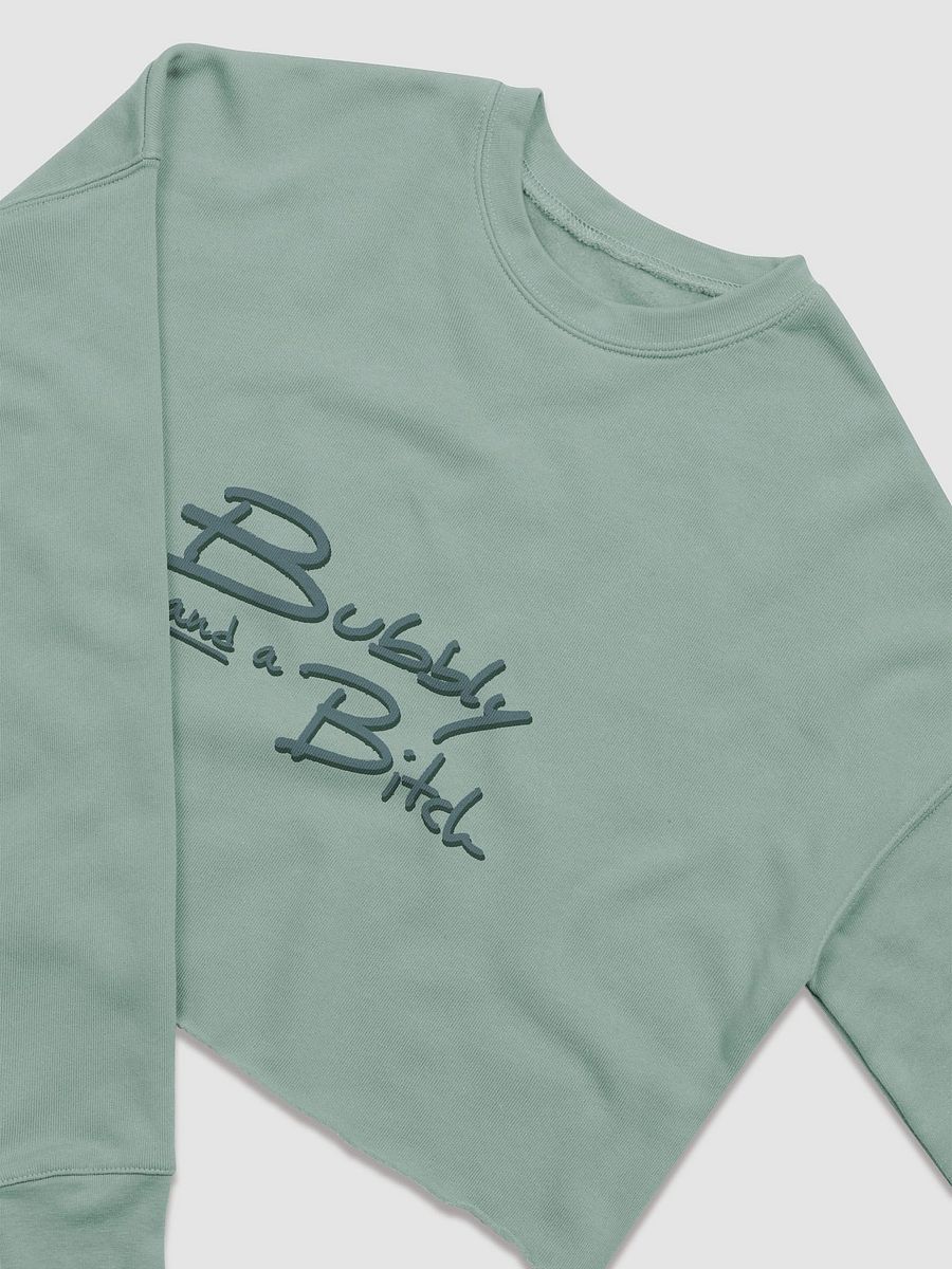 Bubbly and a B*tch (forest shadow design) women's fleece crop sweatshirt product image (9)