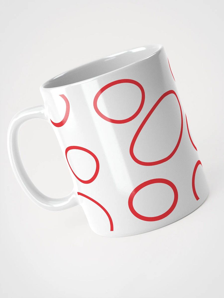 Vivid Circles White Mug with red circles pattern product image (7)