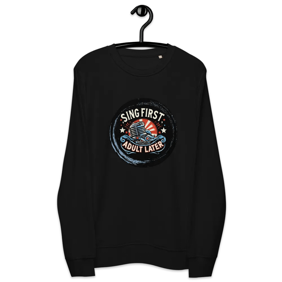 Retro Mic Vibes Organic Sweatshirt For Singers product image (9)