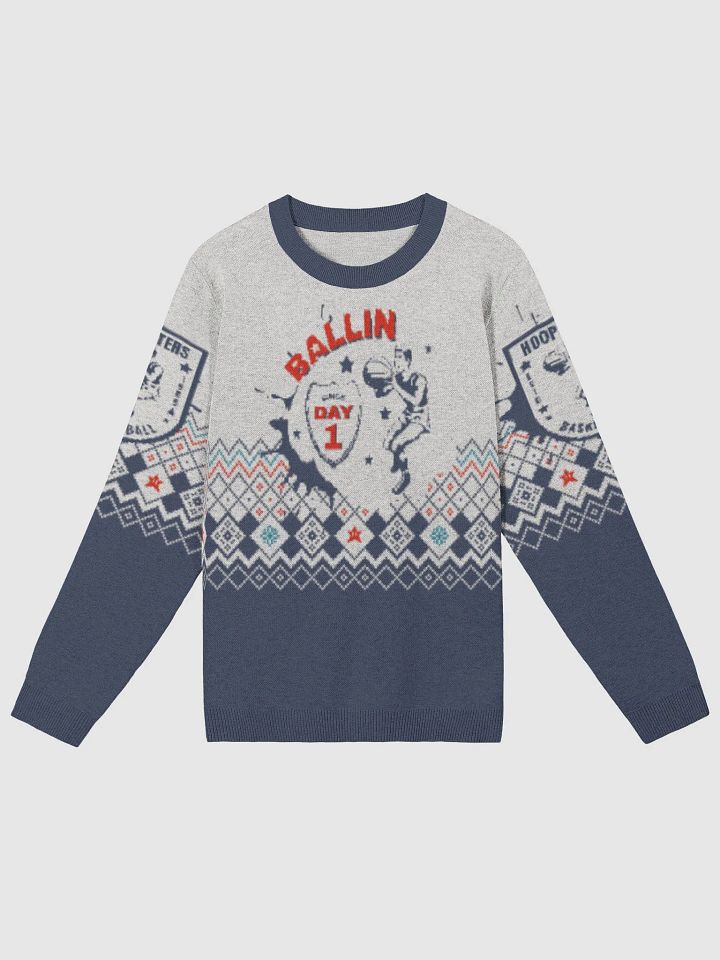 "Hoopsters Basketball" Vintage-Inspired Basketball Fair Isle Sweater product image (4)