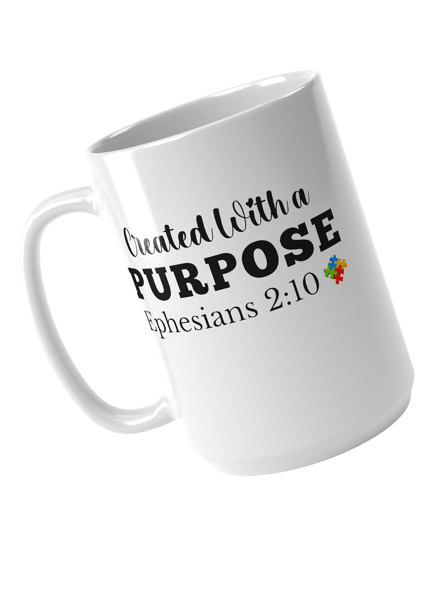 Created With A Purpose : White Ceramic Mug | Christian Faith | Autism Acceptance I Gift To Mom, Dad, Child With Autism product image (4)