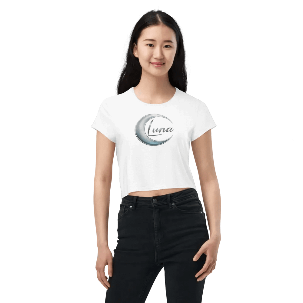 Luna Women's Crop Top - Stylish White Crescent Moon Design product image (7)