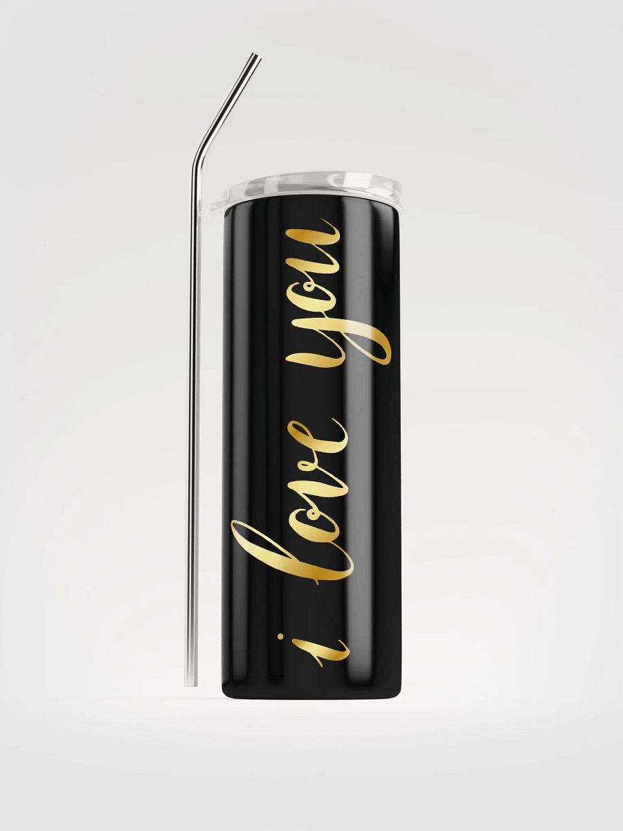 Golden 'I Love You' Stainless Steel Tumbler: Share Love in Every Sip product image (1)