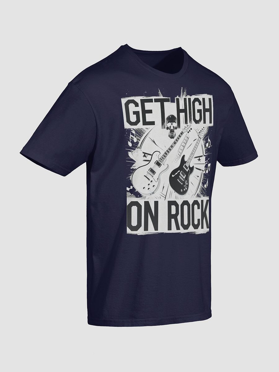 Rock Music-Inspired T-Shirt – Bold 'GET HIGH ON ROCK' Design, Unisex Fit product image (2)