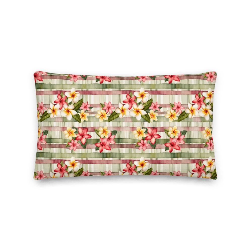 Tropical Striped Plumeria Cushion product image (1)