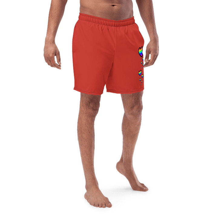 Rainbow Hearts Swimming Shorts - RED product image (1)