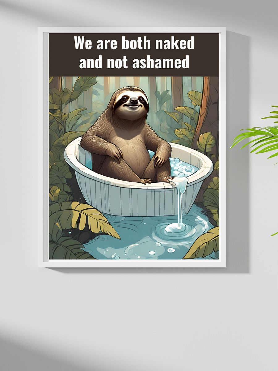 Sloth Enjoying Bubble Bath Bathroom Downloadable Wall Art product image (5)