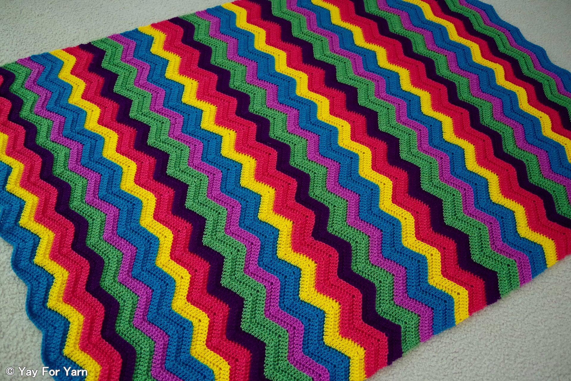 Rainbow Ridge Afghan - PDF Ripple Blanket Crochet Pattern & Video Tutorial product image (5)