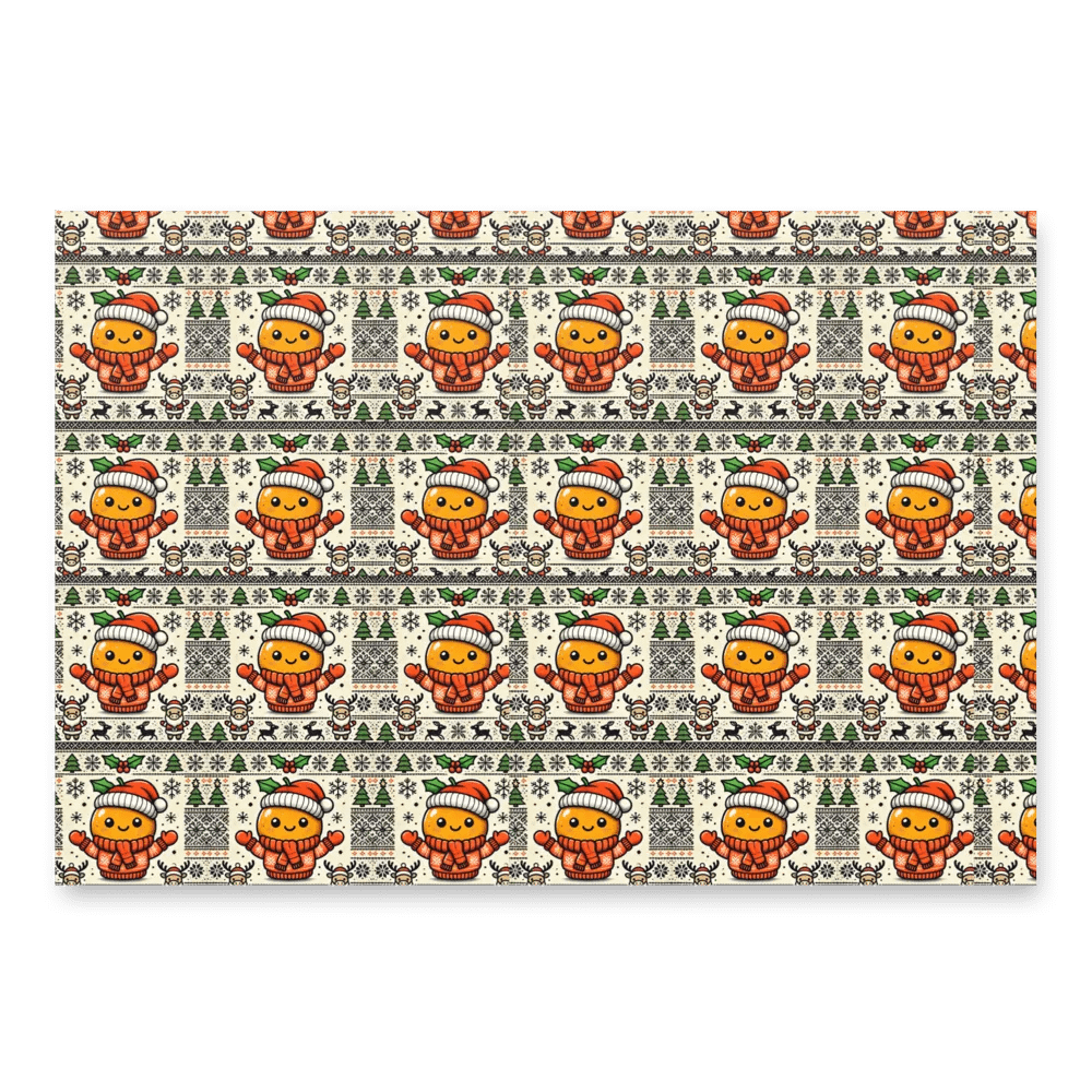 Tangerine Xmas Wrapping Paper Sheet Set product image (2)