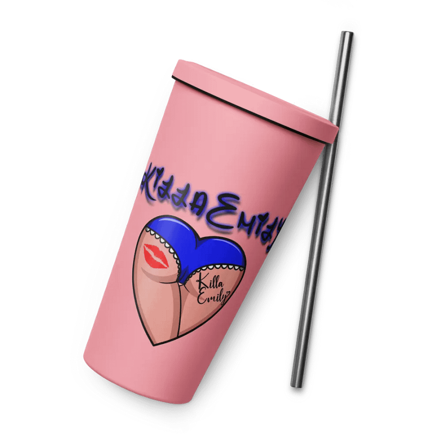 KILLA EMMY BLUE LOGO INSULATED TUMBLER WITH STRAW product image (6)