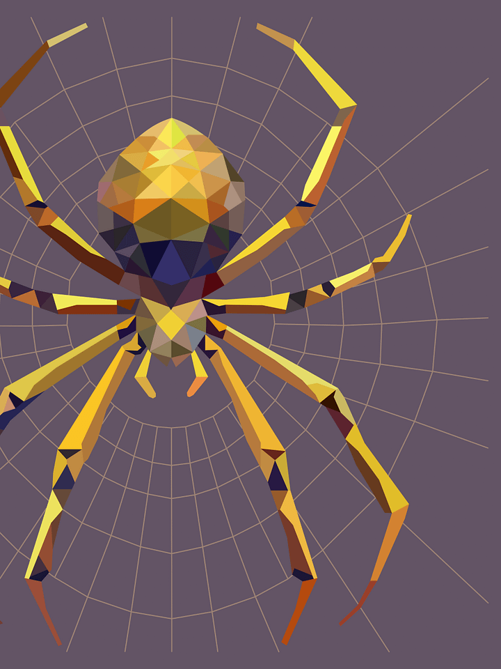 Free Geometric Spider PNG Art - Transparent Background, Low Poly Arachnid Illustration product image (2)