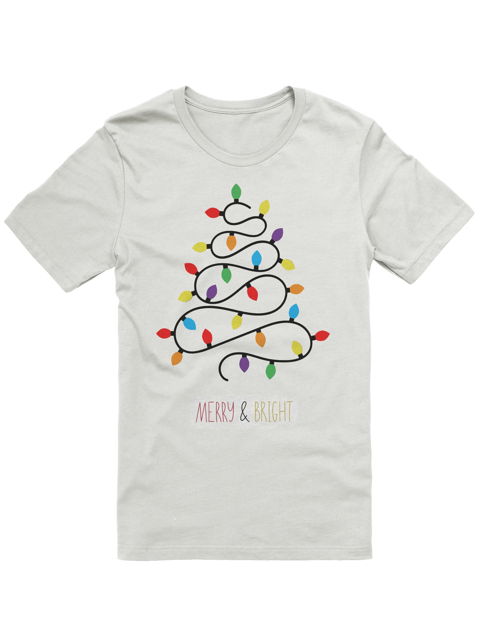 MERRY & BRIGHT Christmas Tree Dot T-Shirt product image (5)