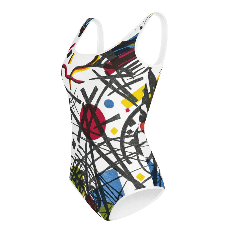 Abstract Lithographic Pattern Design Youth One Piece Swimsuit - V3 product image (4)