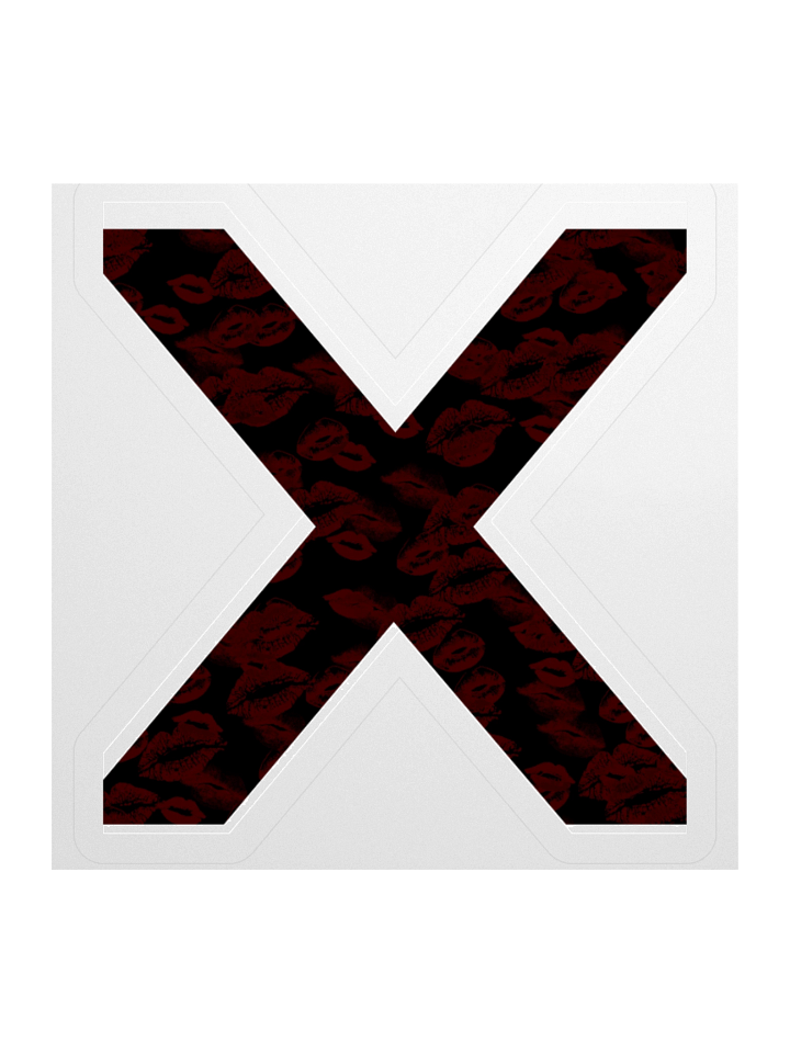 Black X Subtle Red Lipstick Kisses | Kiss-cut Sticker product image (1)