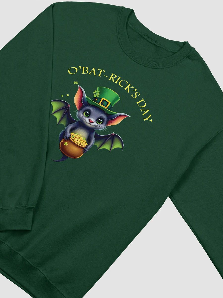 Cute St. Patrick’s Day Bat crewneck sweatshirt – O’Bat-Rick’s Day Funny Irish Design product image (5)