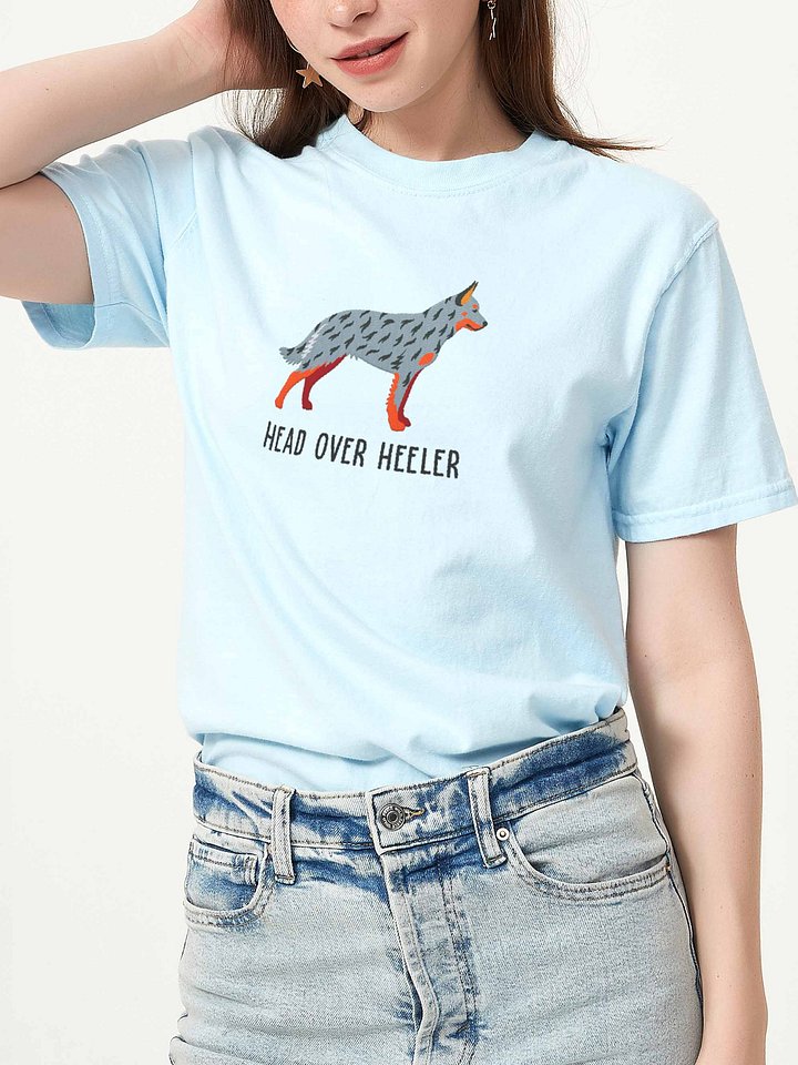 Head Over Heeler T-Shirt(Embroidered) of an Australian Cattle Dog(Blue Heeler2) product image (2)