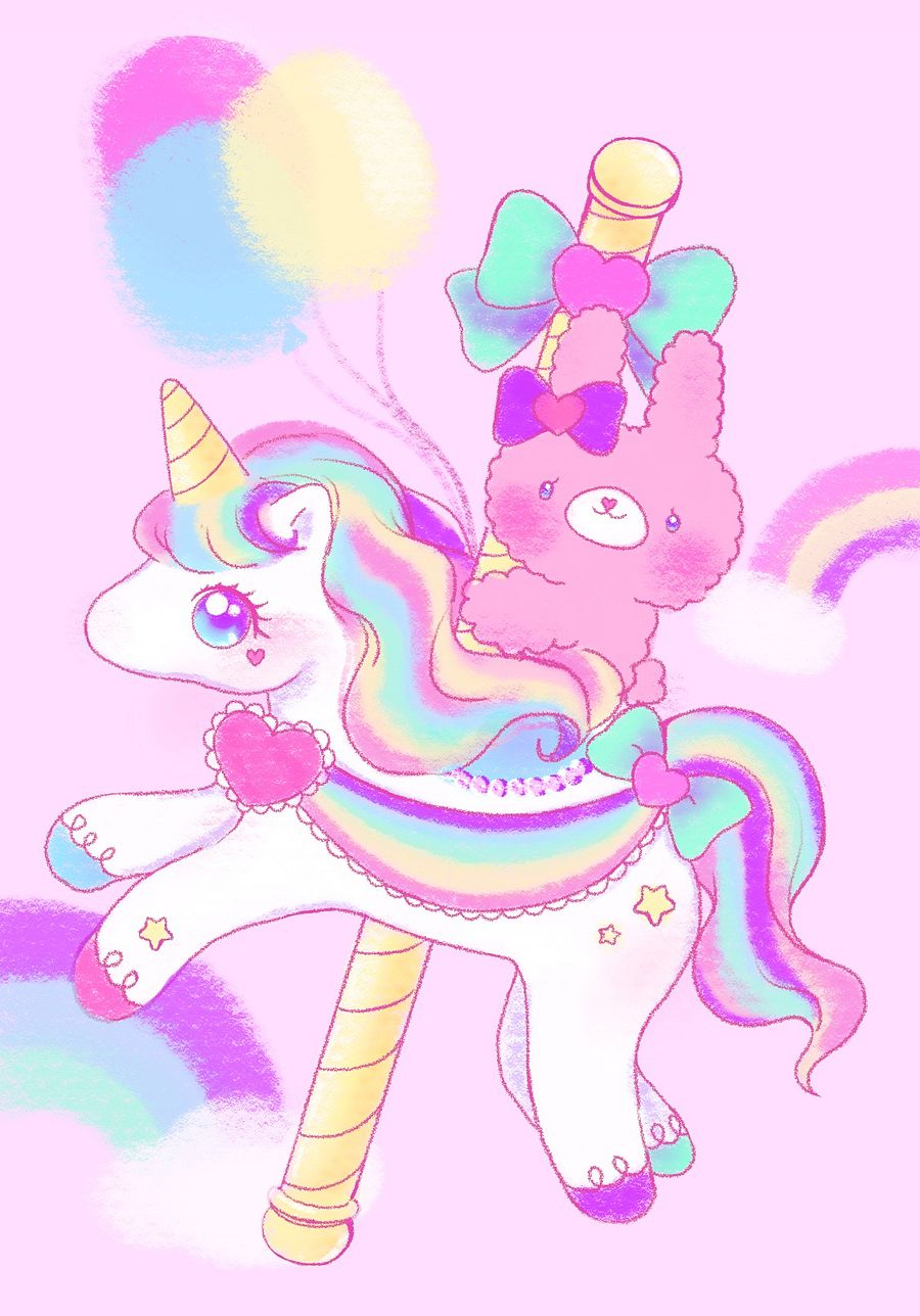 Pastel Bunny Unicorn Small Print product image (1)