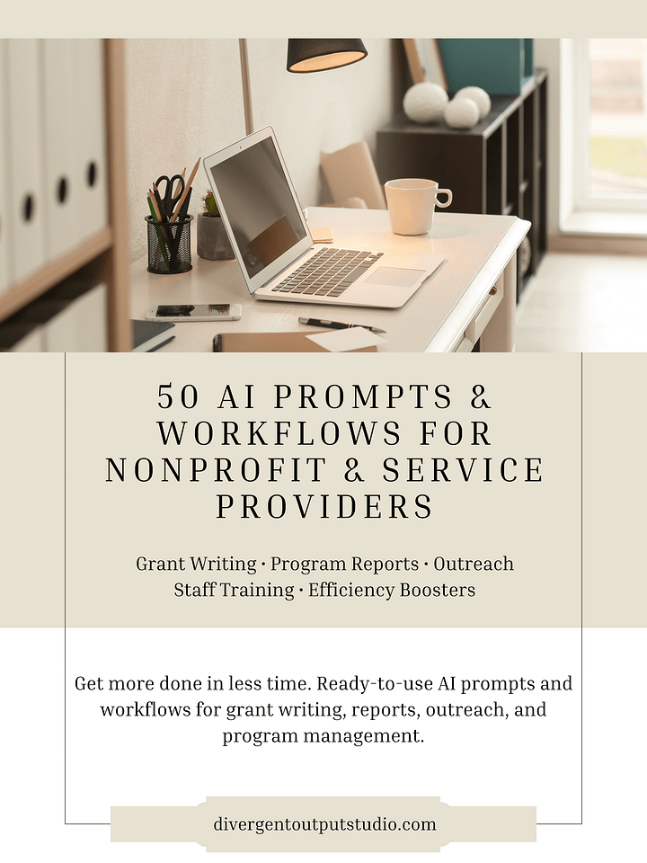 50 AI Prompts & Workflows for Nonprofit & Service Providers product image (1)