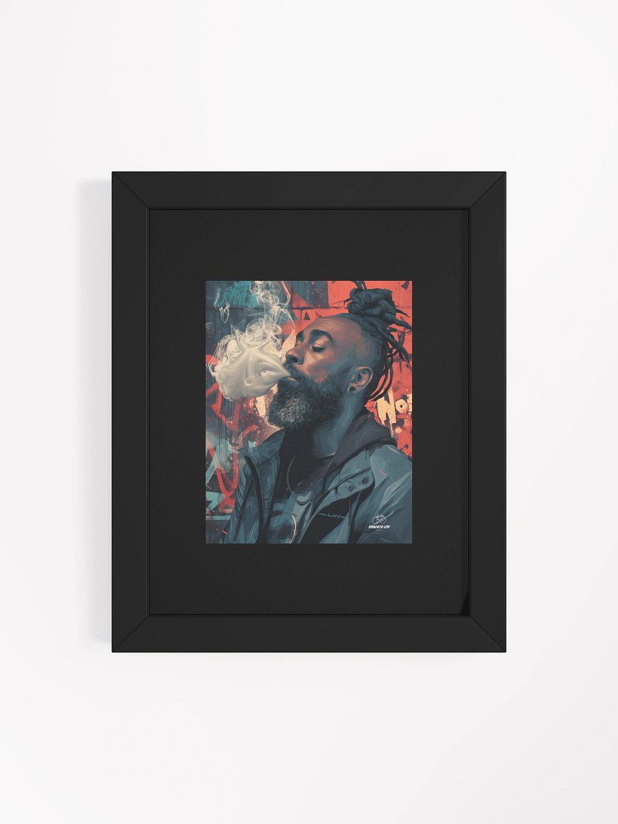 Stoner Wall Art – Black Man with Locs Smoking Weed – Framed Poster product image (11)