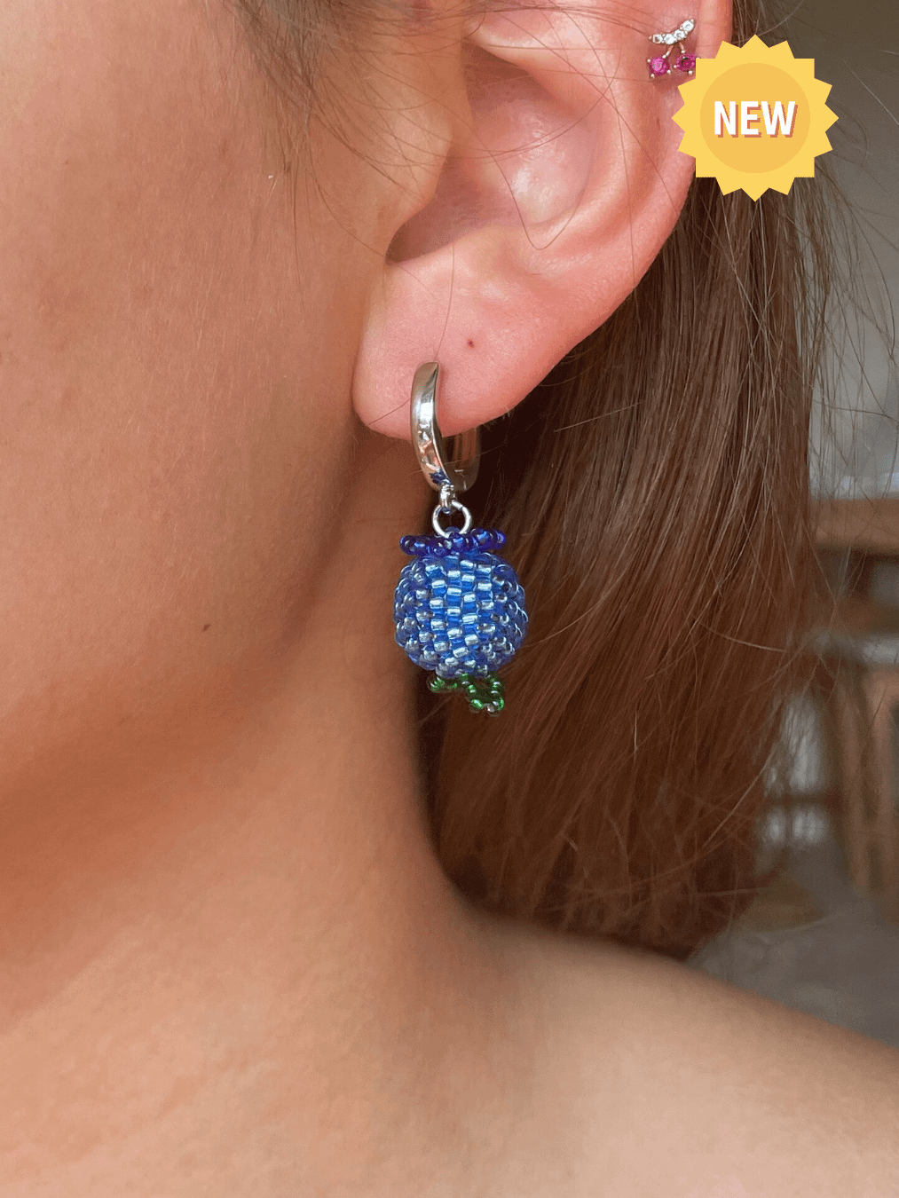 Blueberry Beaded Earrings product image (5)