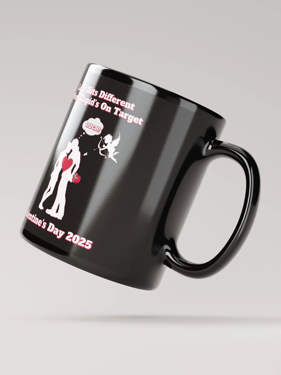 When Cupid's On Target Valentine's Day Black Mug product image (11)