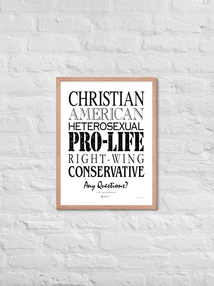Patriotic Conservative Christian, Pro Life Right Wing Framed poster, Heterosexual American Pride Poster, Political Graphic Poster Print product image (2)