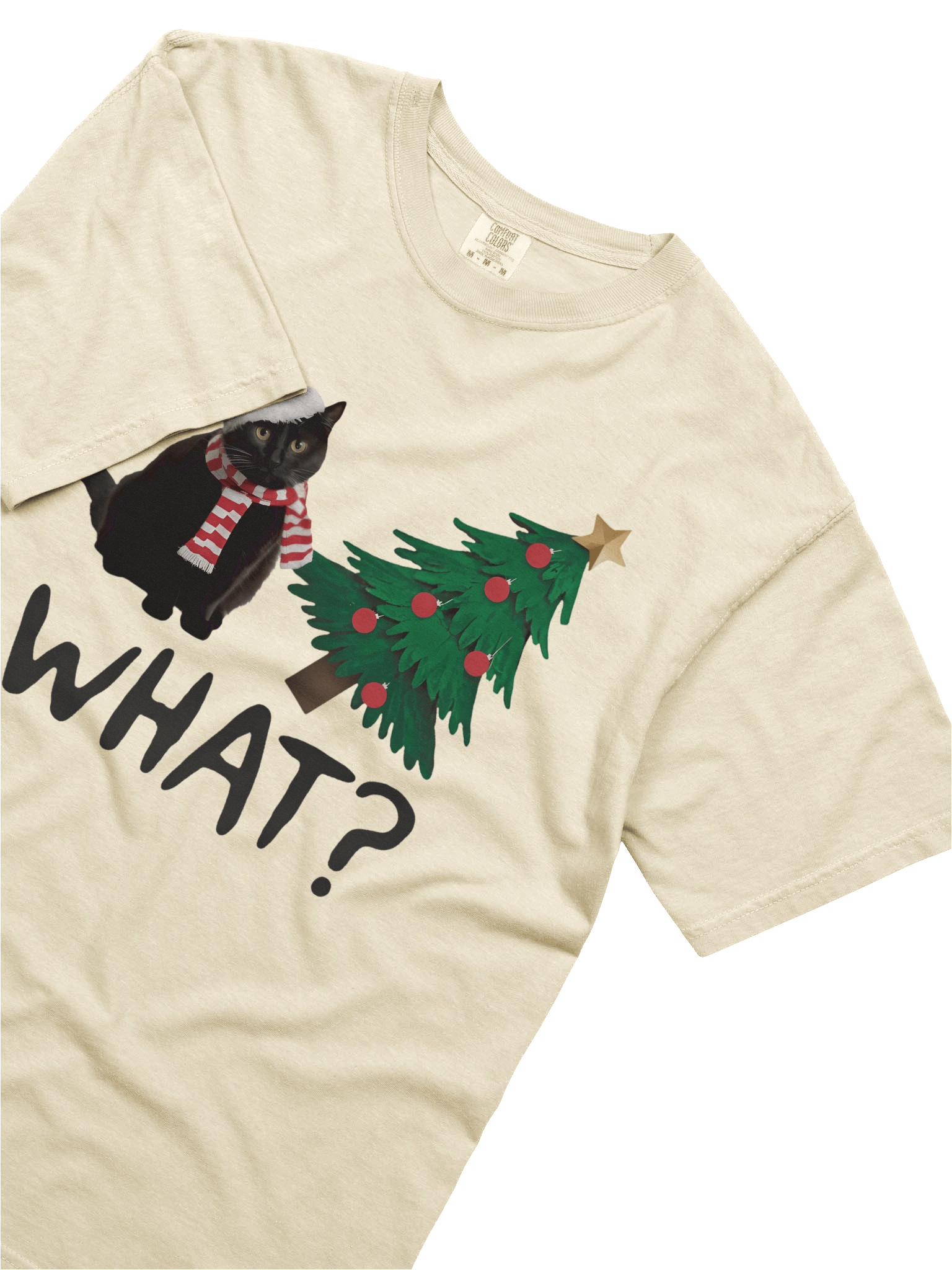 WHAT? Black Cat vs Christmas Tree | Comfort Colors® Tee product image (4)