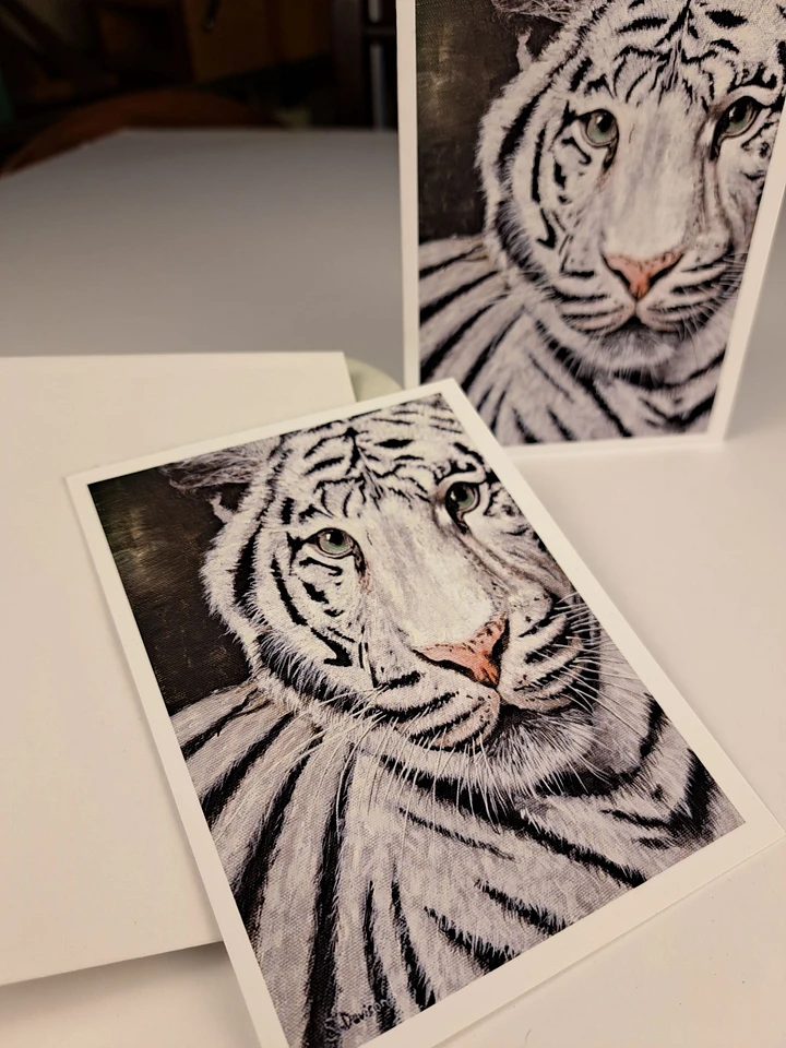 Wildlife Art Greeting Card - White Tiger - Shipping Included product image (2)