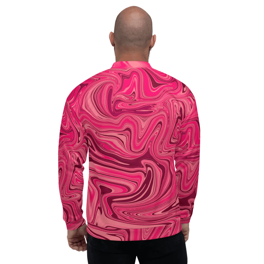 Unisex Bomber Jacket - Shades of Magenta Pink Digital Fluid Art product image (3)