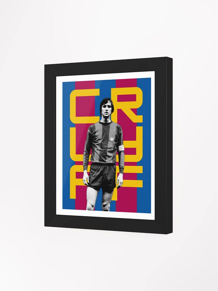 Johan Cruyff BW Barcelona Name Art Framed Print product image (1)