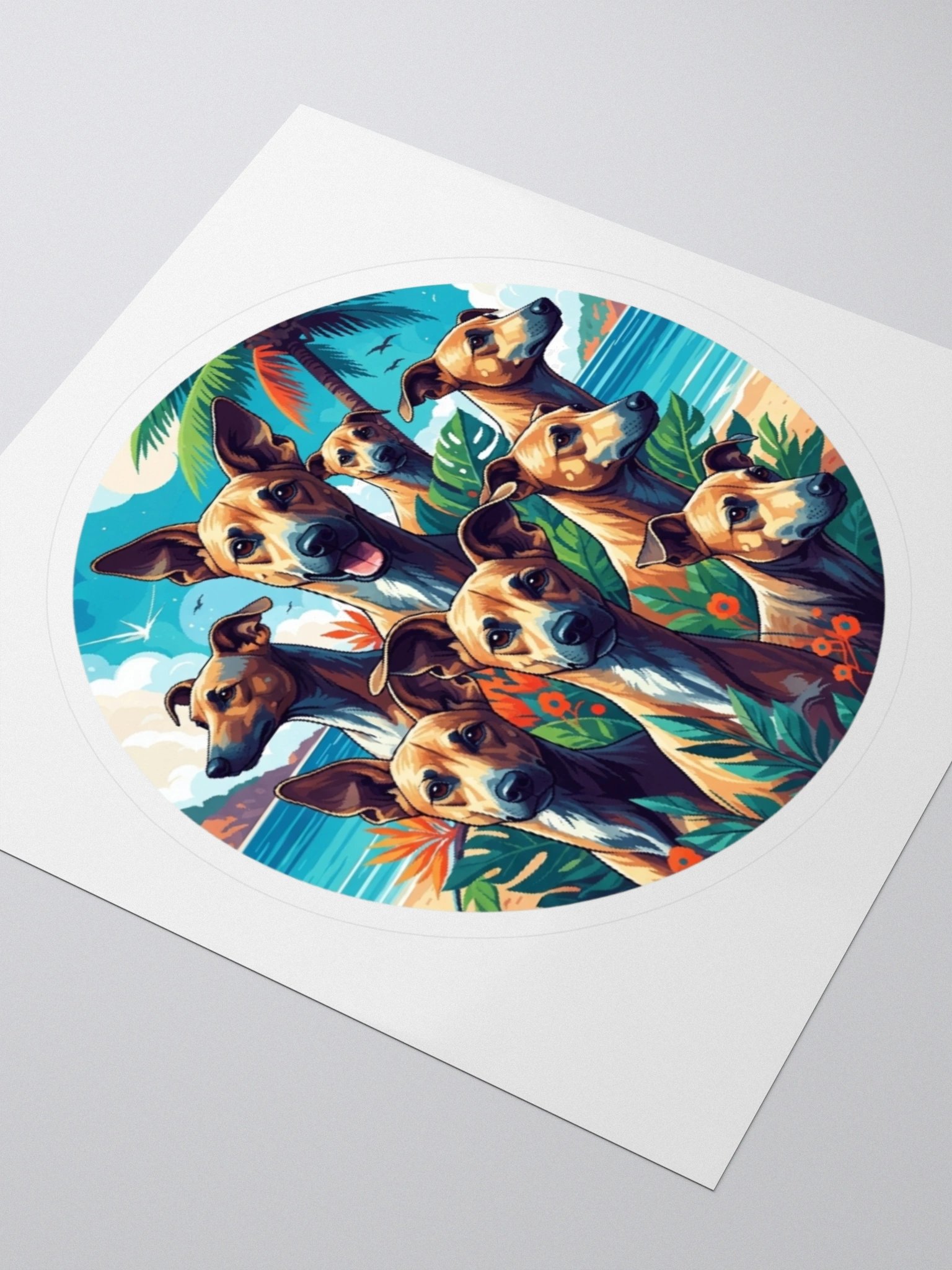 Tropical Potcake Dog Squad Sticker product image (3)