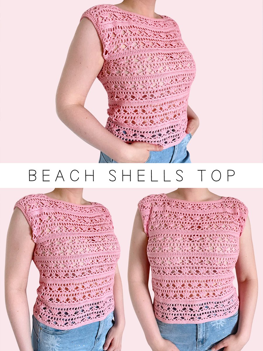 Crochet Pattern: Beach Shells Top, Sizes XS-4X product image (1)