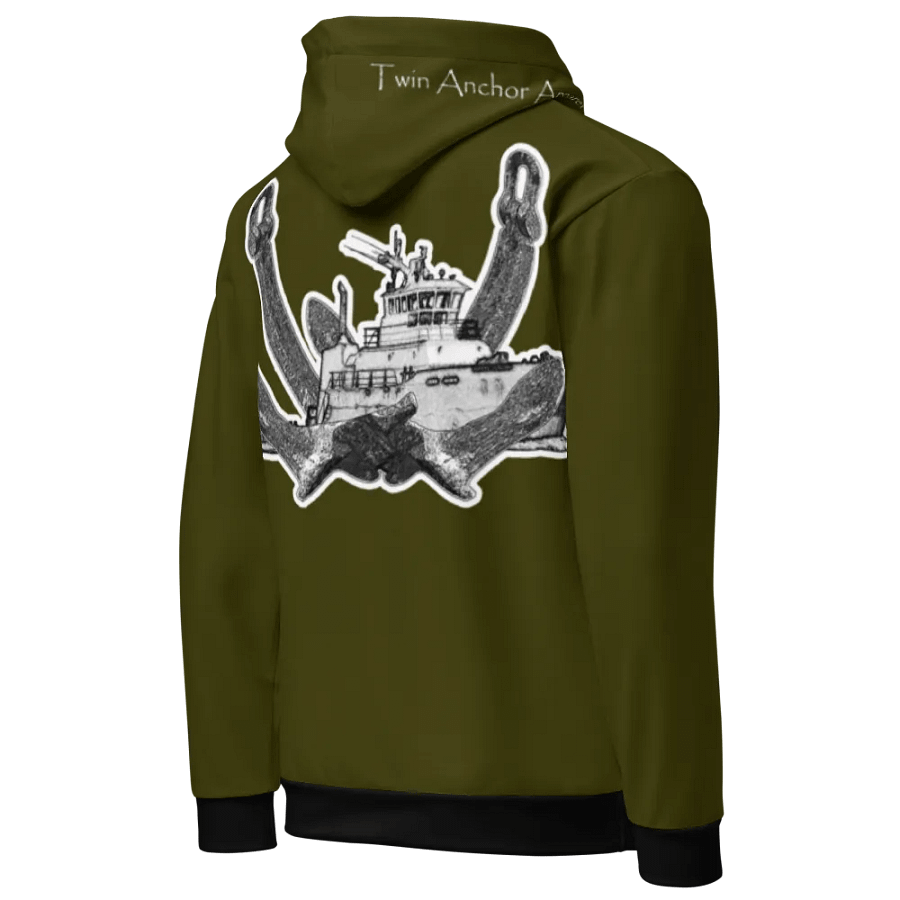 Green Twin Anchor Titan tug Hoodie product image (10)