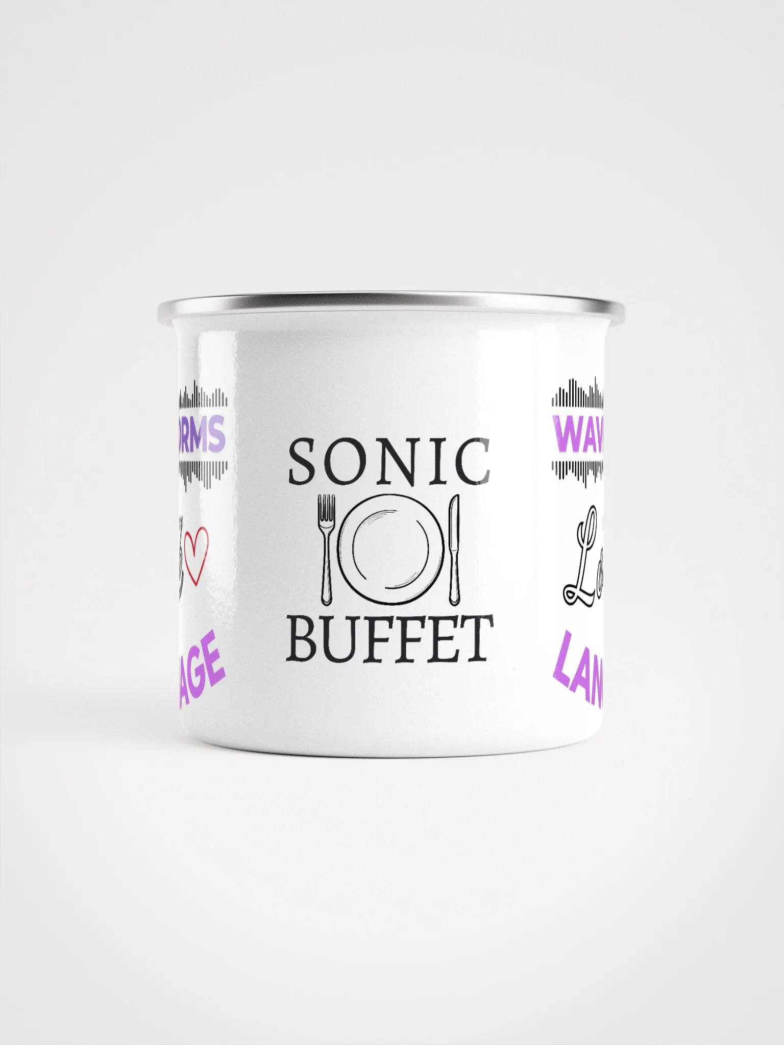 "Waveforms Are My Love Language" Enamel Coffee Mug product image (2)