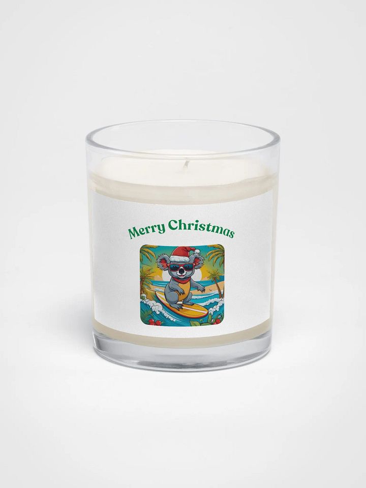 Koala Claus Surf Scene Soy Wax Candle - Green product image (1)