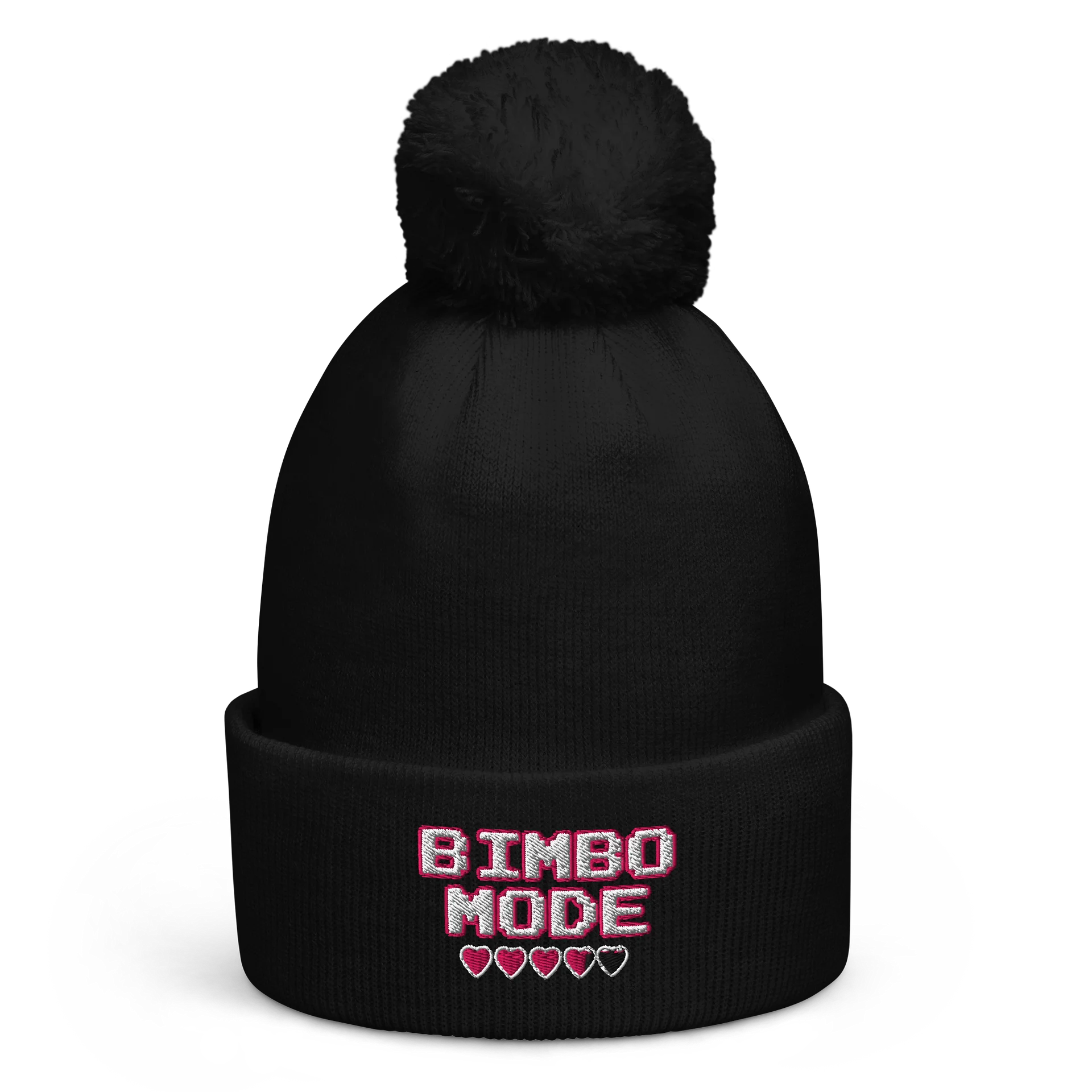 BIMBO MODE Heart Bar Poof Ball Beanie product image (1)