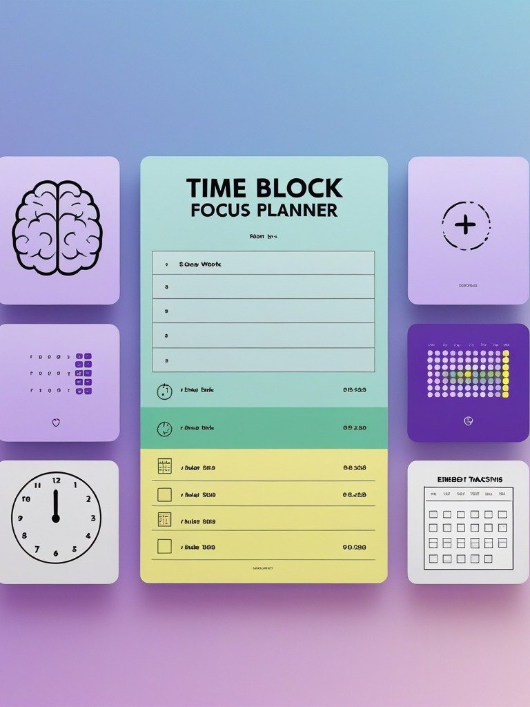 TIME BLOCK FOCUS PLANNER ADHD-Friendly Productivity System product image (3)