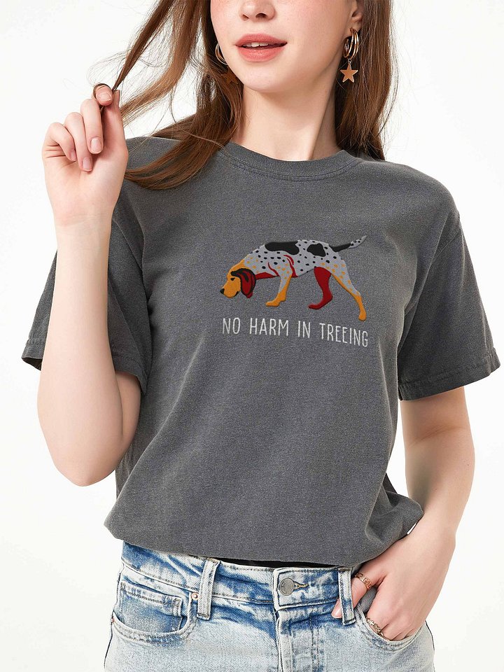 No Harm in Treeing T-Shirt(Embroidered) of an American English Coonhound product image (2)