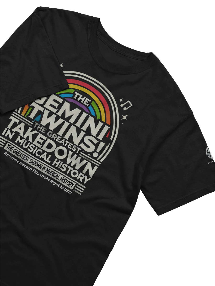 🔥 Official "The Gemini Twins!" 'The Greatest Takedown in Musical History' T-Shirt 🎶 Featuring Emily's Daydream on the Sleeve 🎭 product image (3)