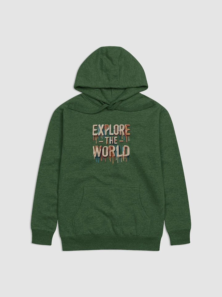 Unisex Army Green Hoodie with 'Explore The World' Design – Cool, Comfortable, and Adventure-Ready! product image (1)