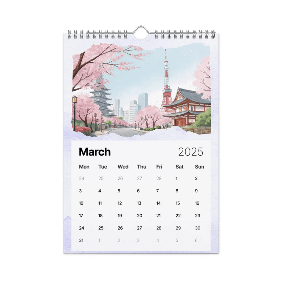 WORLD CAPITALS WATERCOLOR WALL CALENDAR 2025 product image (9)