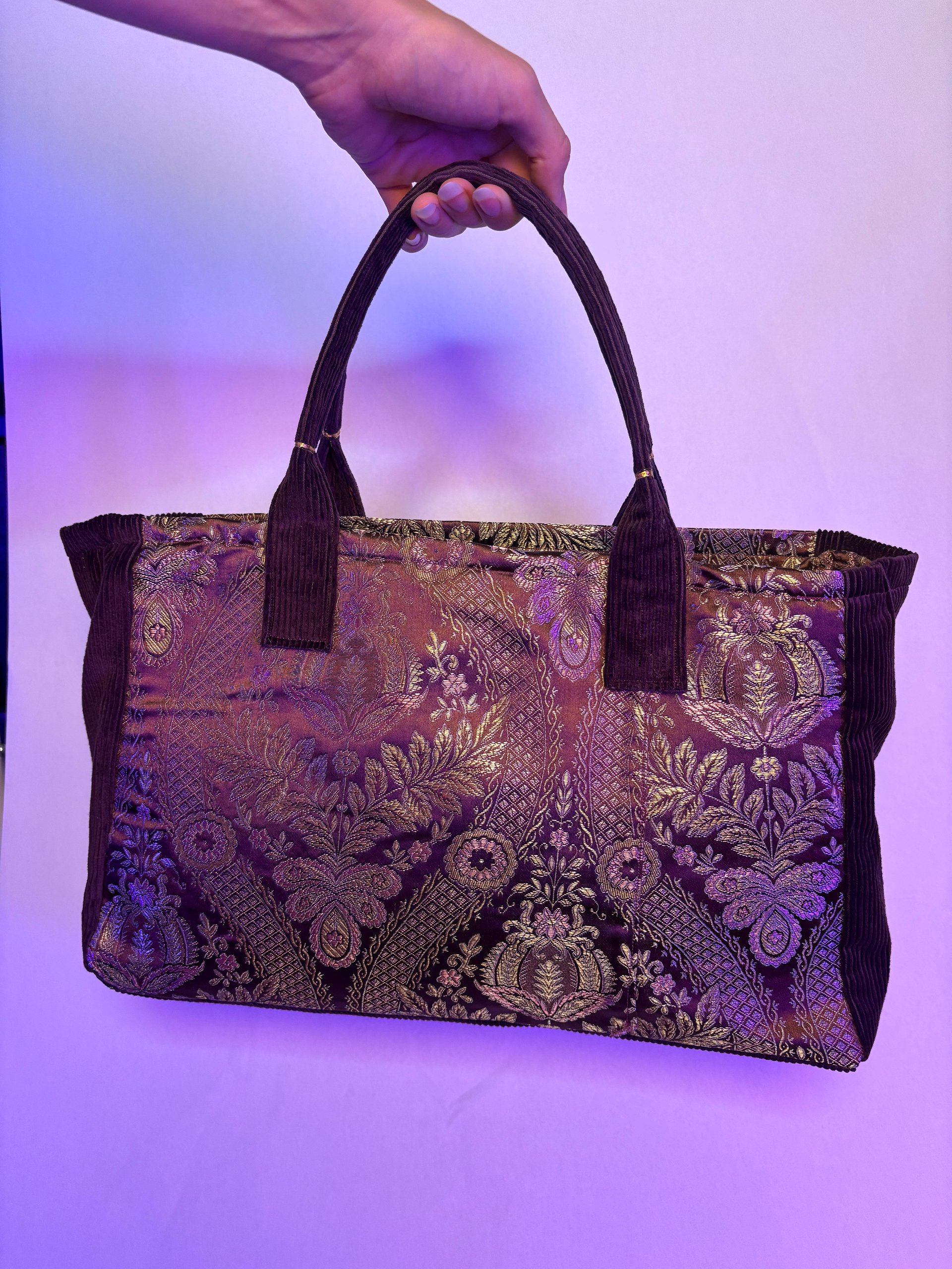 Large Franken Purse (Floral Coper Gold and Purple) product image (6)