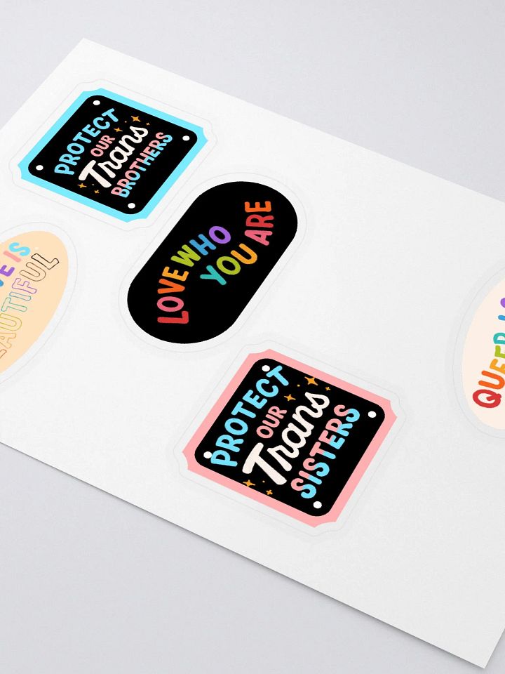 Protect and Love Queer, Gay, Transgender LGBTQ+ Full Sticker Sheet product image (2)